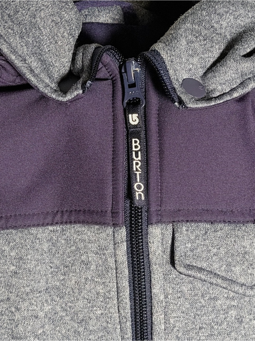 Burton Kids Hooded Sleeveless Zip Vest - Gray & Purple XS Ski Snowboard - Picture 3 of 11